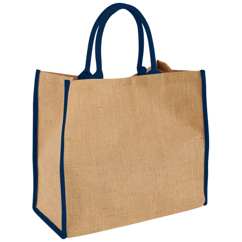 Grand sac shopping publicitaire - JUTE Naturel et Marine